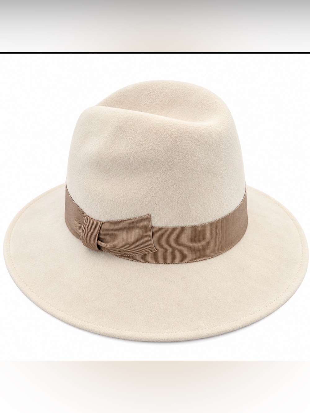 Lola Hats Brooklyn Ivory Wide Brim Fedora Felt Hat Neiman Marcus NWT $300